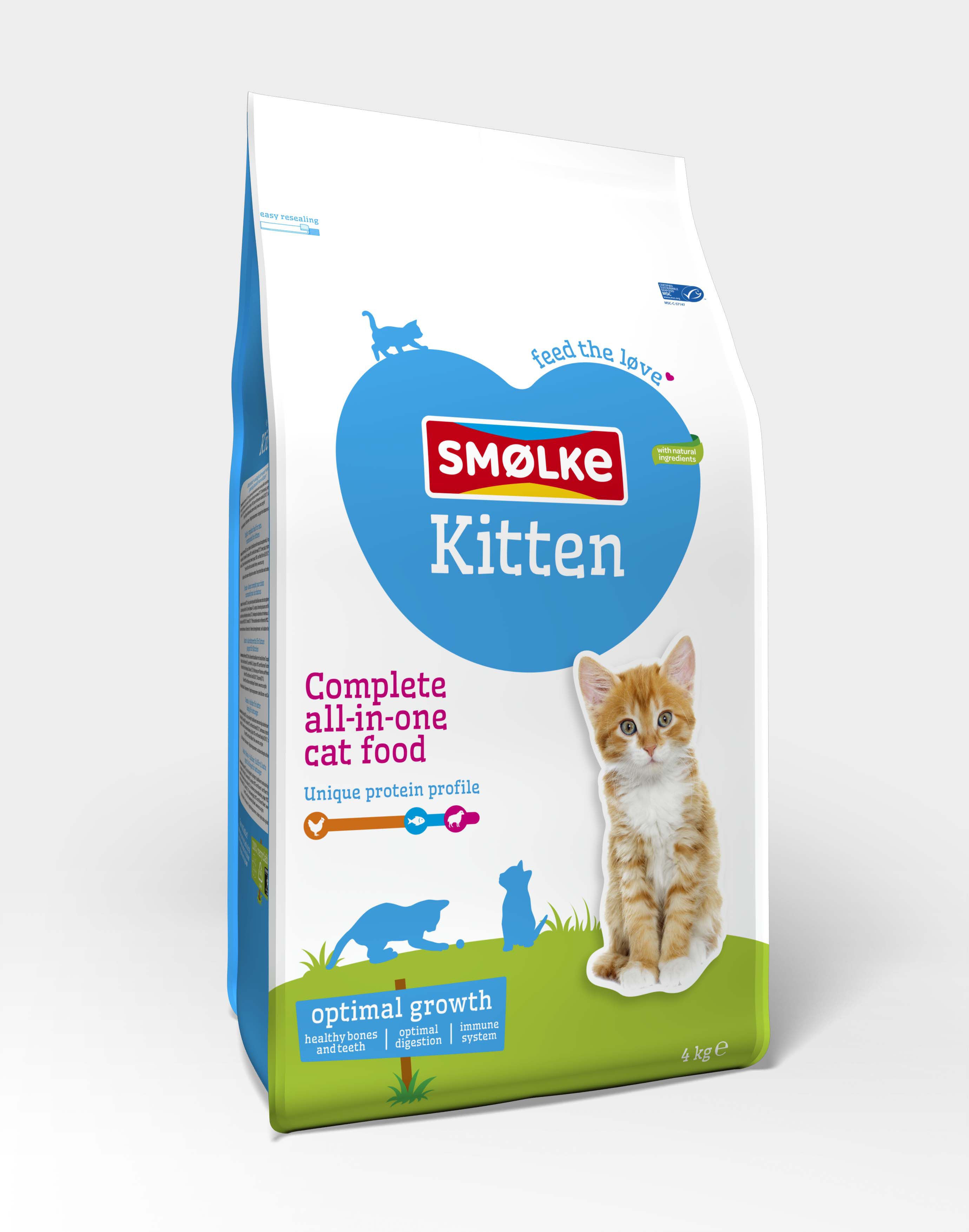 Smölke Kitten - Kattenvoer - 4 Kilogram - vis, lam, kip