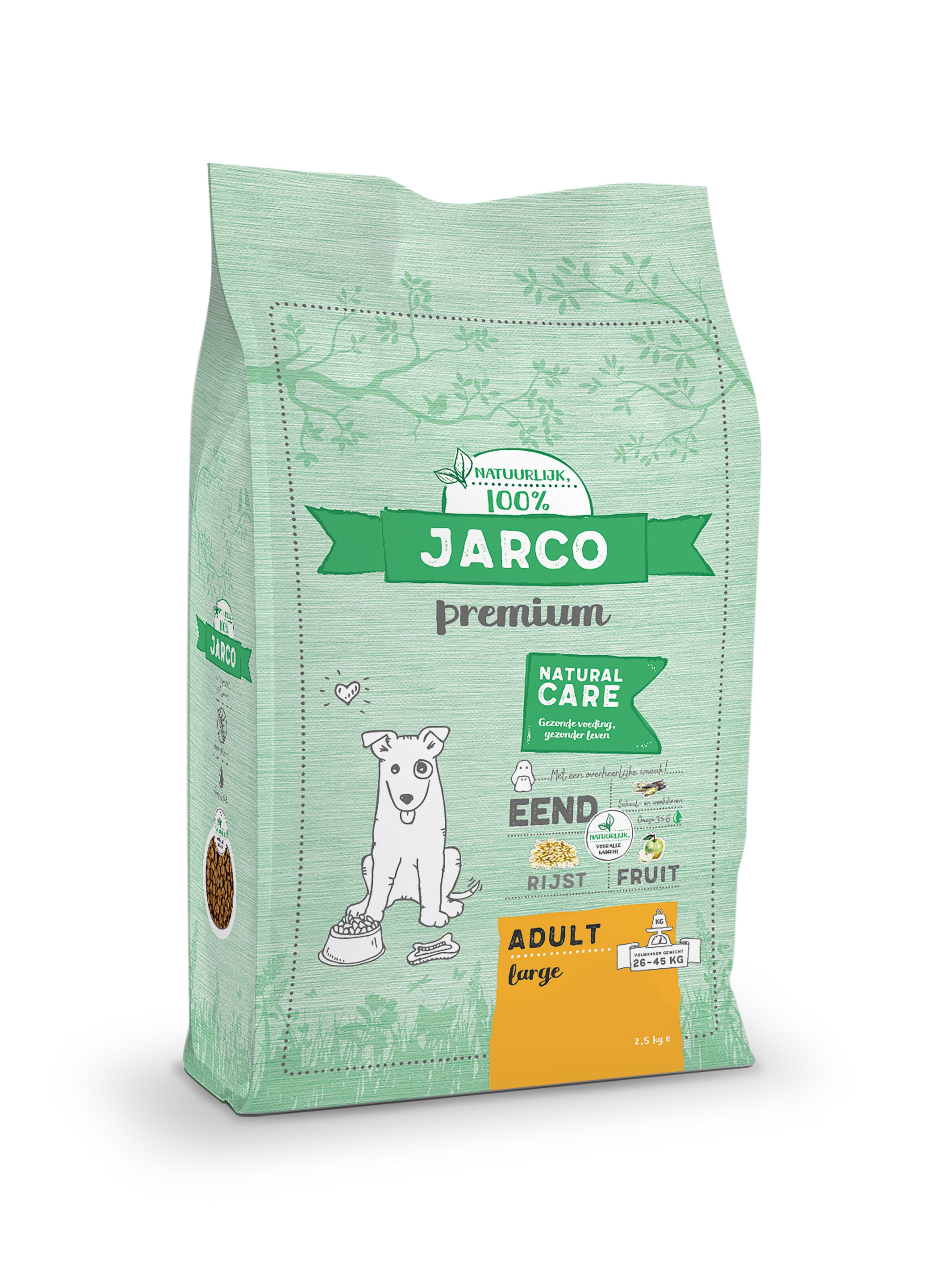 Jarco Dog Large Adult - Hondenvoer - 2.5 Kilogram - eend Jarco Dog Large Adult - Hondenvoer - 2.5 Kilogram - eend