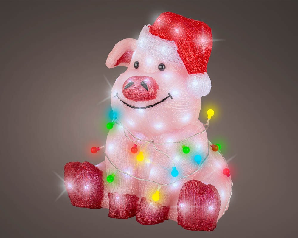 Lumineo Varkentje - LED figuur - Wit - 44.5x38.5x34.5 cm Lumineo Varkentje - LED figuur - Wit - 44.5x38.5x34.5 cm