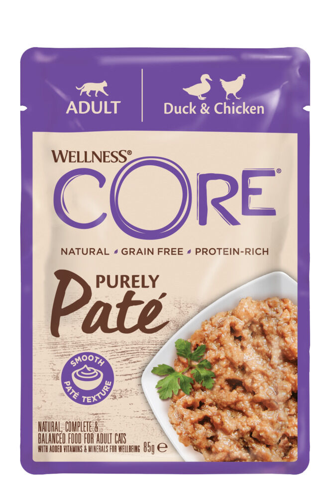 Wellness Core Purely Pate - Kattenvoer - 85 Gram - kip, eend Wellness Core Purely Pate - Kattenvoer - 85 Gram - kip, eend