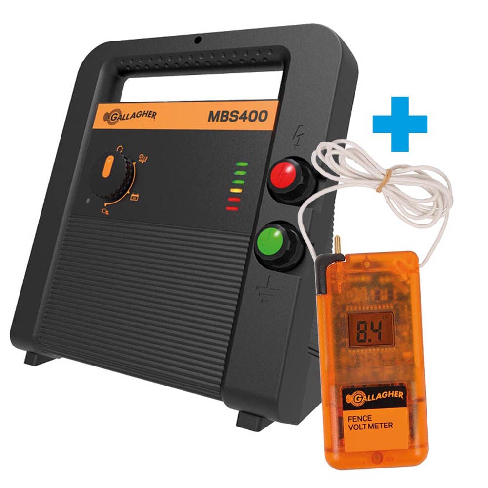 Gallagher MBS400 Met 40w solarpaneel met gratis Voltmeter - Schrikdraadapparaten