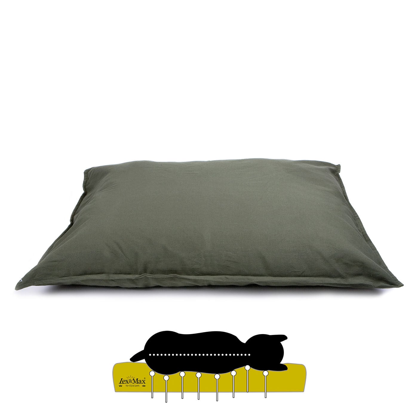 Lex & Max Tivoli - Orthopedisch Hondenkussen - Mosgroen - 70x100x16 cm - L Lex & Max Tivoli - Orthopedisch Hondenkussen - Mosgroen - 70x100x16 cm - L