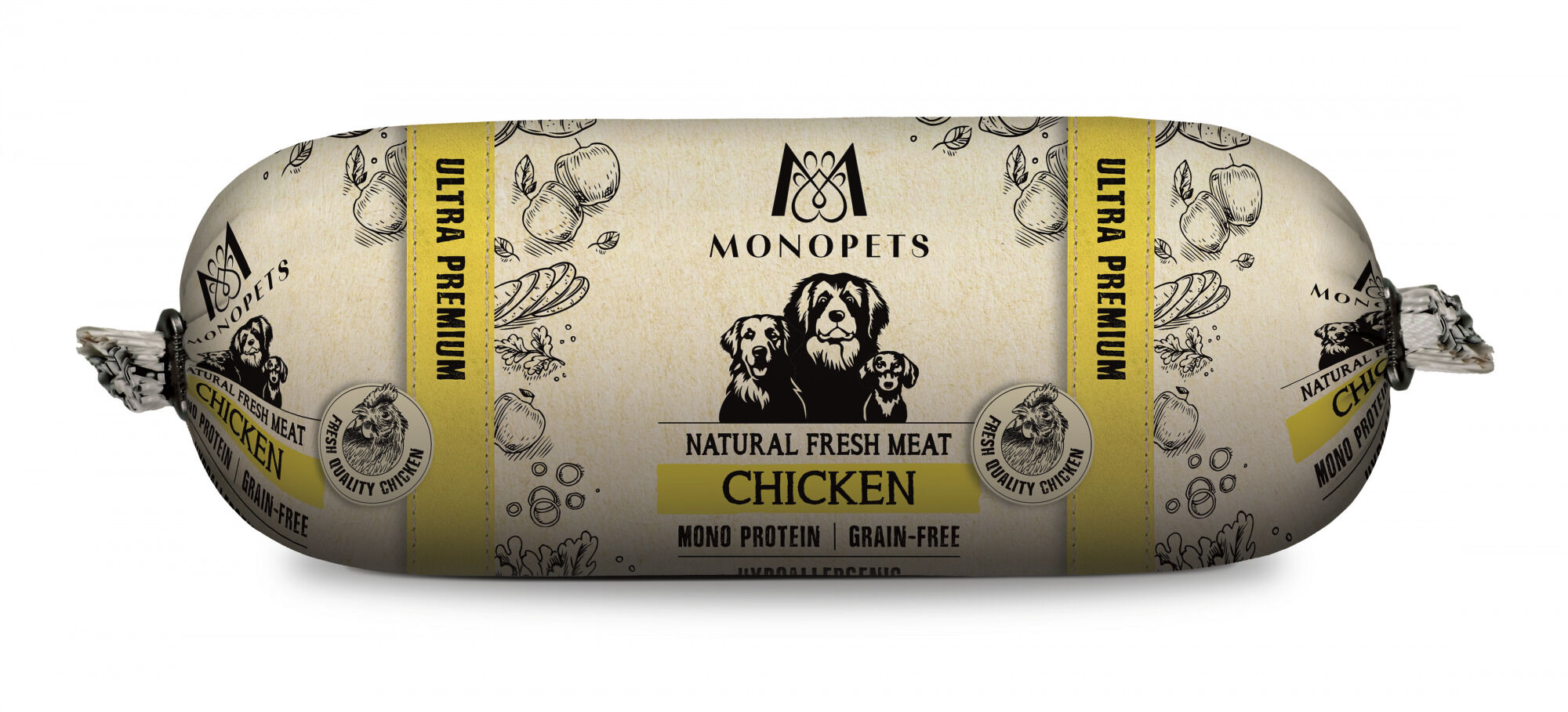 Monopets Fresh Meat - Worst - Hondensnack - 600 Gram - Kip Monopets Fresh Meat - Worst - Hondensnack - 600 Gram - Kip