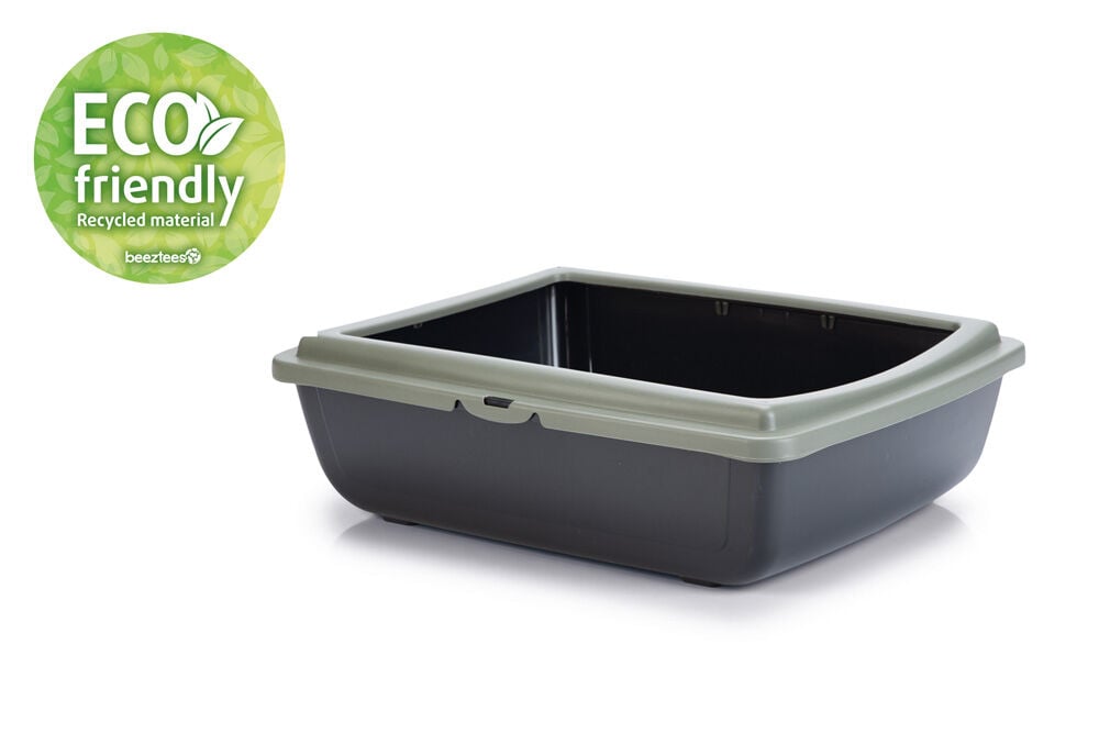 Beeztees Juliet eco - Kattenbak - Groen zwart - 14x38x48 cm Beeztees Juliet eco - Kattenbak - Groen zwart - 14x38x48 cm