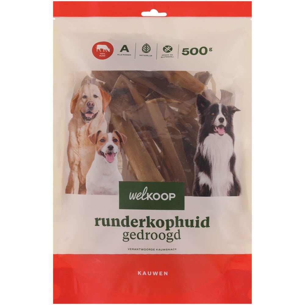 Welkoop - Runderkophuid Gedroogd - 500 Gram - rund Welkoop - Runderkophuid Gedroogd - 500 Gram - rund