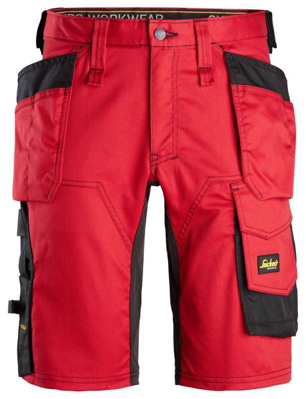 Snickers AllroundWork 6141 Stretch - Korte werkbroek - Rood - 52