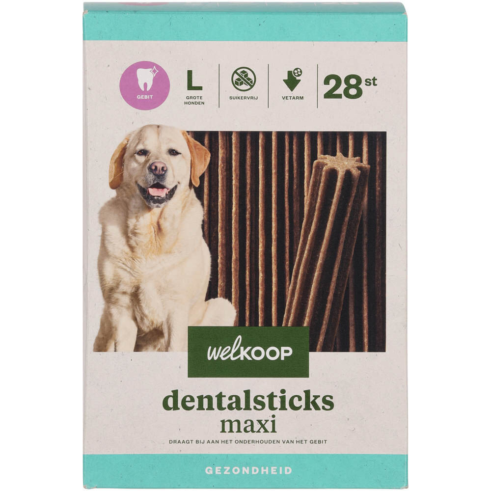 Welkoop - Dentalsticks Maxi - 28 Stuks - kip - L Welkoop - Dentalsticks Maxi - 28 Stuks - kip - L