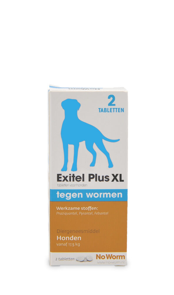 No Worm Exitel Plus XL Hond vanaf 17,5kg  Tabletten - Wormenmiddel - 2 Stuks - L