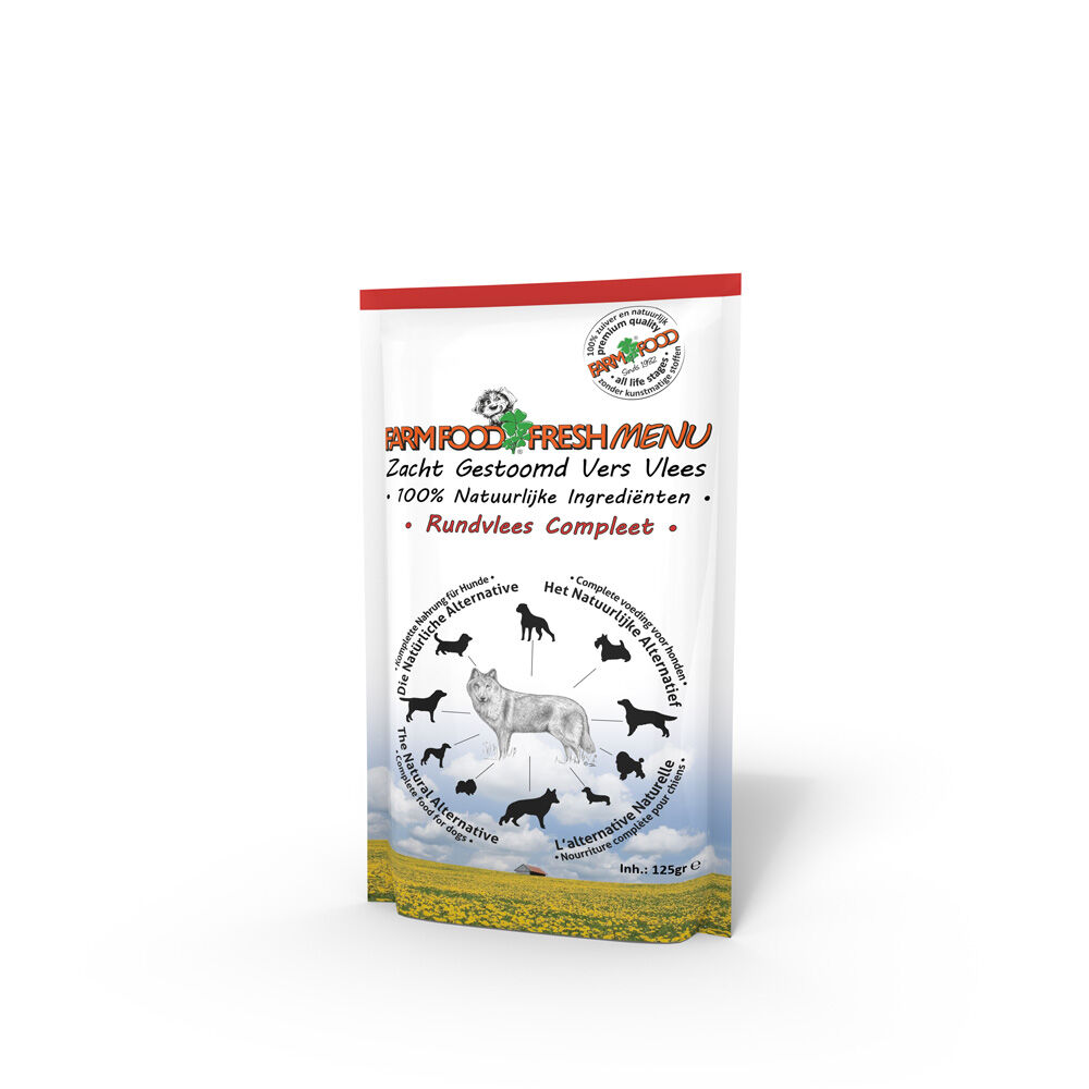 Farm Food Fresh Menu - Hondenvoer - 125 Gram - rund Farm Food Fresh Menu - Hondenvoer - 125 Gram - rund