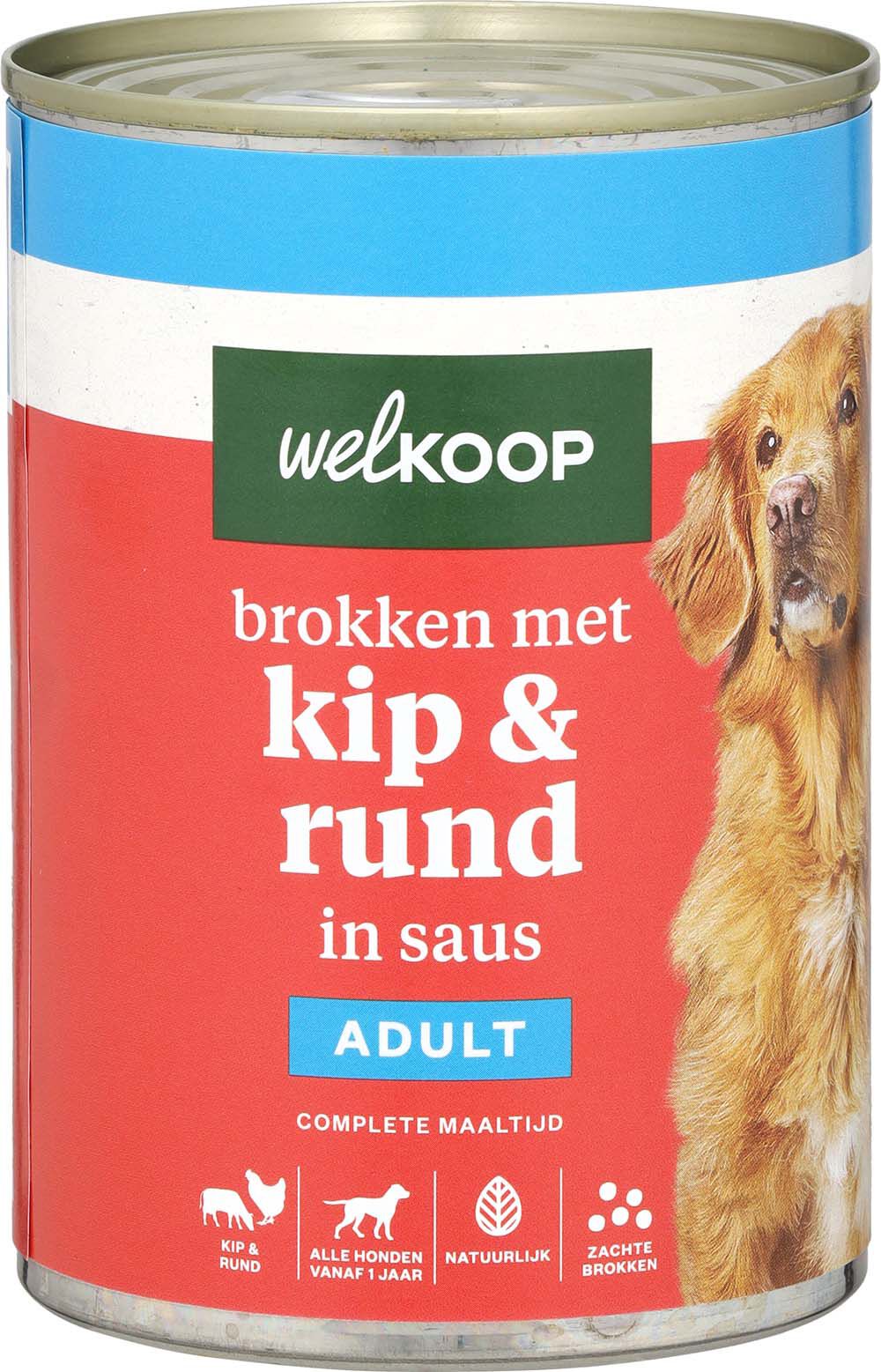 Welkoop Brokken in gelei - Hondenvoer - 400 Gram - Rund/Kip