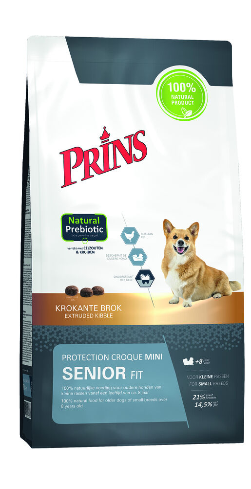 Prins Petfoods Protection Croque Mini Senior Fit - Hondenvoer - 10 Kilogram - kip Prins Petfoods Protection Croque Mini Senior Fit - Hondenvoer - 10 Kilogram - kip