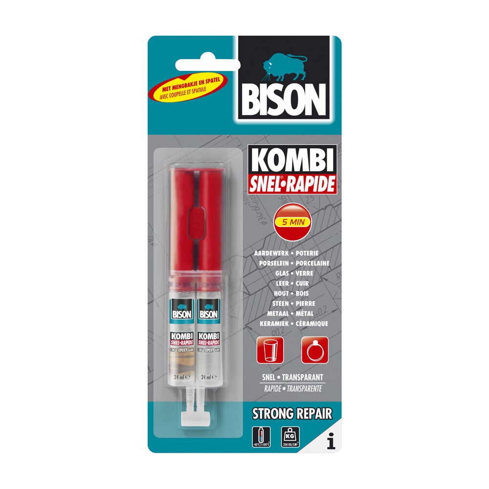 Bison Kombi Snel Epoxylijm - 24 Milliliter Bison Kombi Snel Epoxylijm - 24 Milliliter