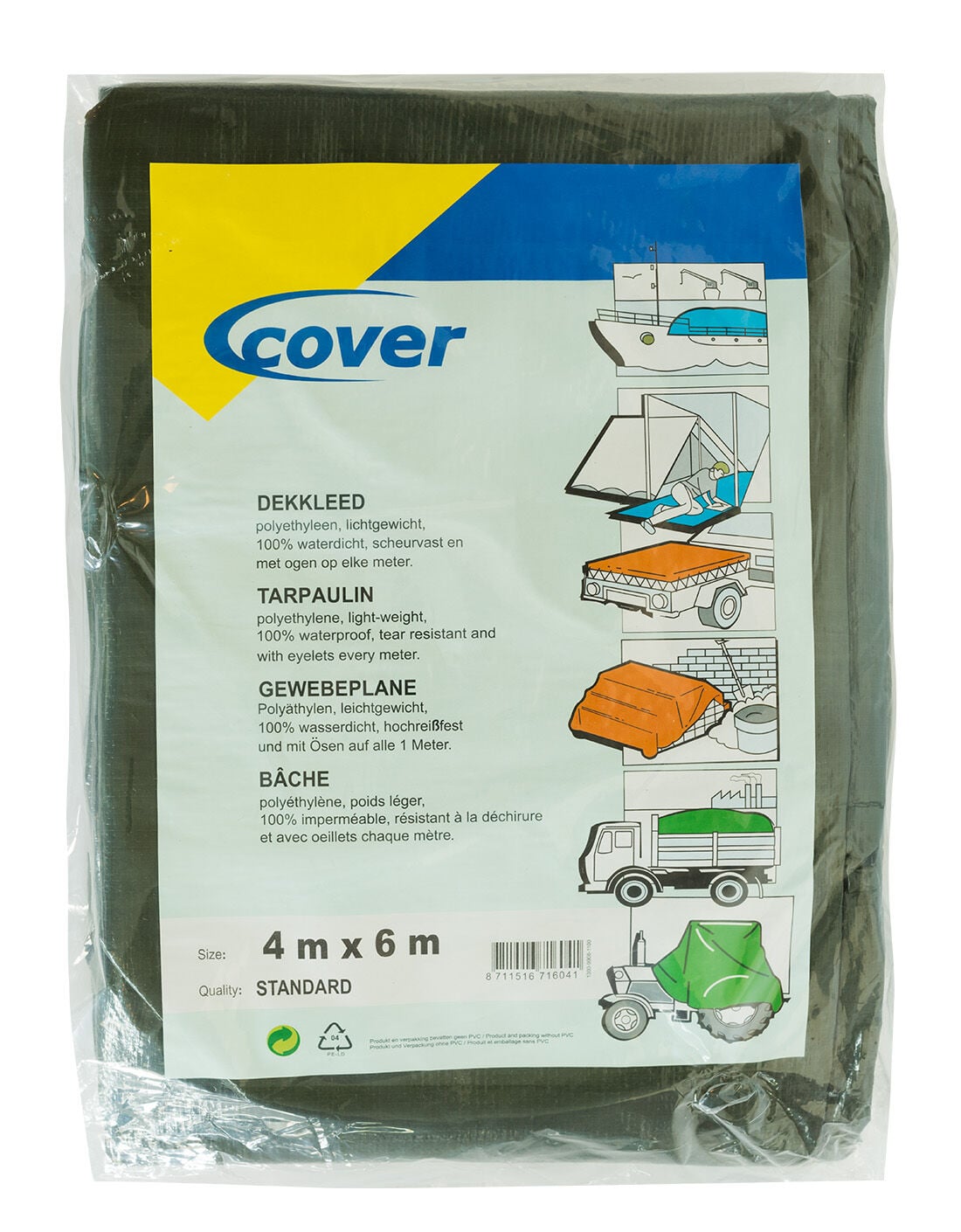 Cover - dekzeil - 26.5x36.5x11 cm - Groen Cover - dekzeil - 26.5x36.5x11 cm - Groen