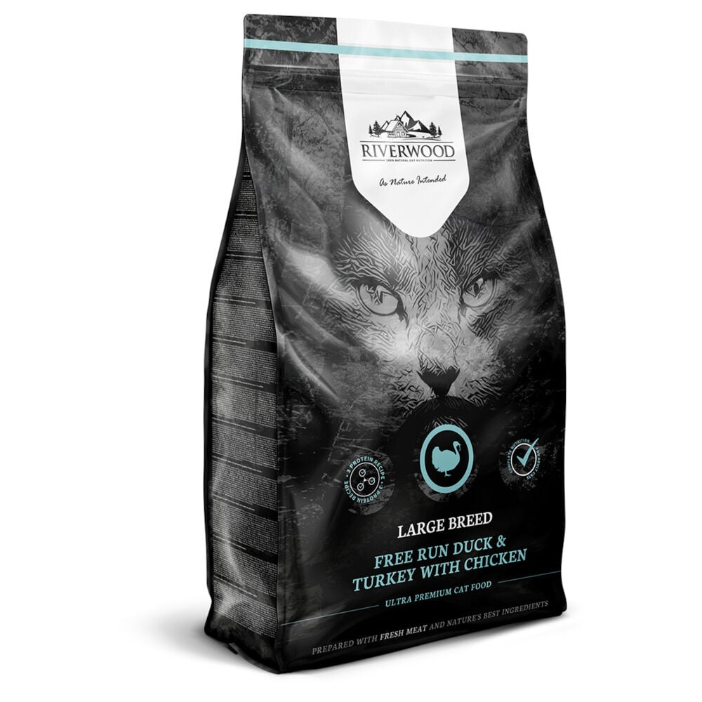 Riverwood Large Breed - Kattenvoer - 2 Kilogram - kalkoen, kip, eend Riverwood Large Breed - Kattenvoer - 2 Kilogram - kalkoen, kip, eend