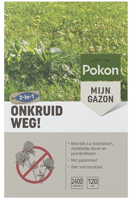 Pokon Onkruid weg - Gazonmeststof - 120 m2 - 2400 Gram Pokon Onkruid weg - Gazonmeststof - 120 m2 - 2400 Gram