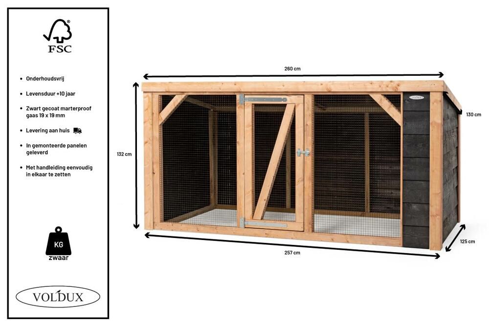 Voldux Milan - Kippenren - Naturel/zwart