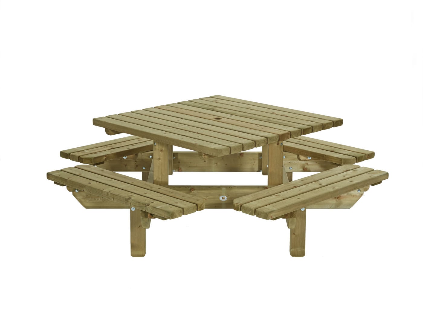 Talen - Picknicktafel - Bruin - 76x195x195 cm Talen - Picknicktafel - Bruin - 76x195x195 cm