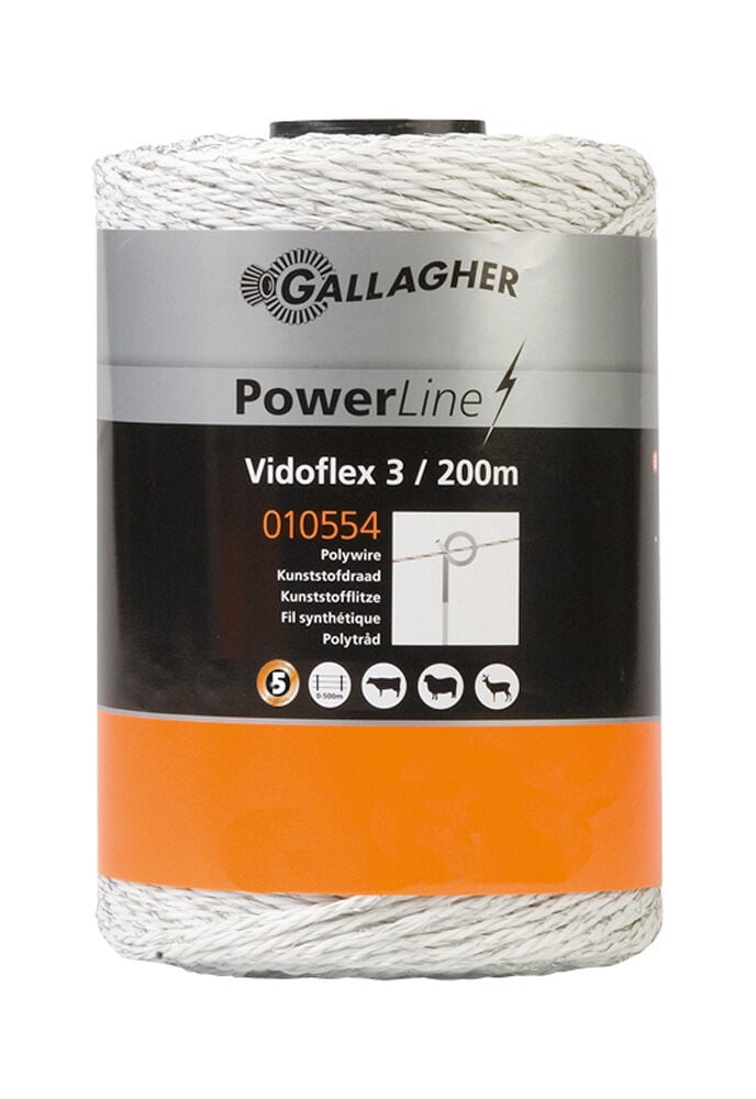 Gallagher Vidoflex 3 - 15 cm - 200 Meter - Wit - 8 cm - 20000 cm Gallagher Vidoflex 3 - 15 cm - 200 Meter - Wit - 8 cm - 20000 cm