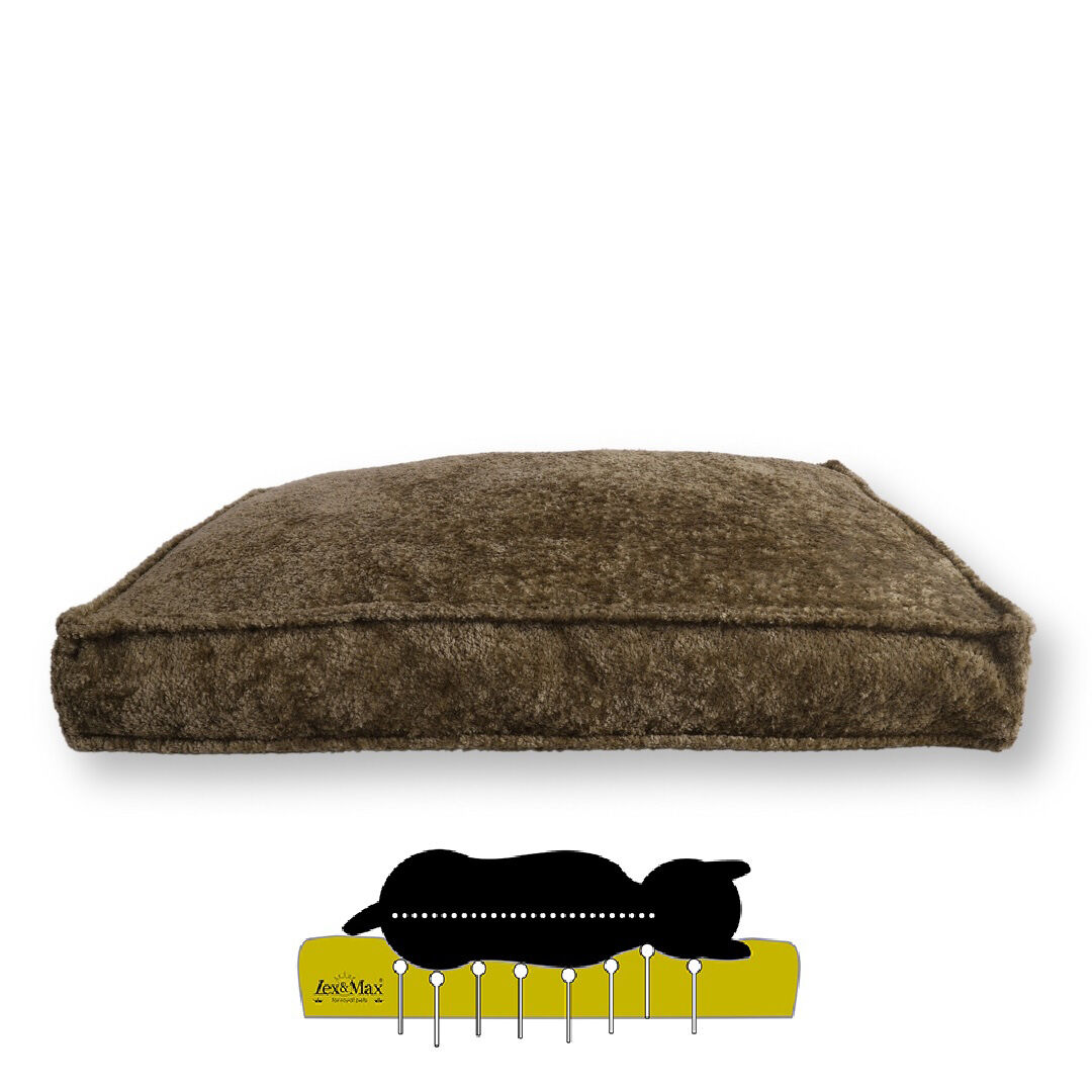 Lex & Max Monaco - Orthopedisch Hondenkussen - Olijfgroen - 50x75x13 cm - M