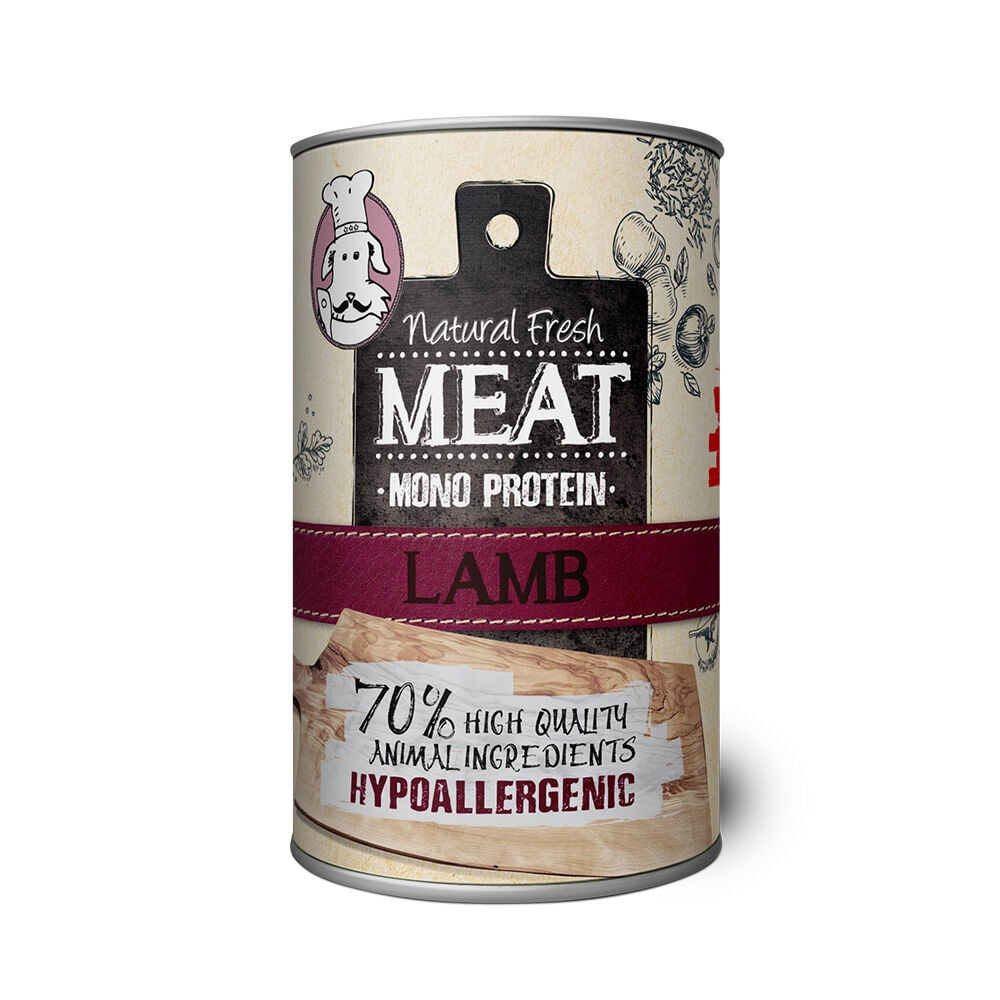Natural Fresh Meat Mono Protein - Hondenvoer - 400 Gram - lam Natural Fresh Meat Mono Protein - Hondenvoer - 400 Gram - lam