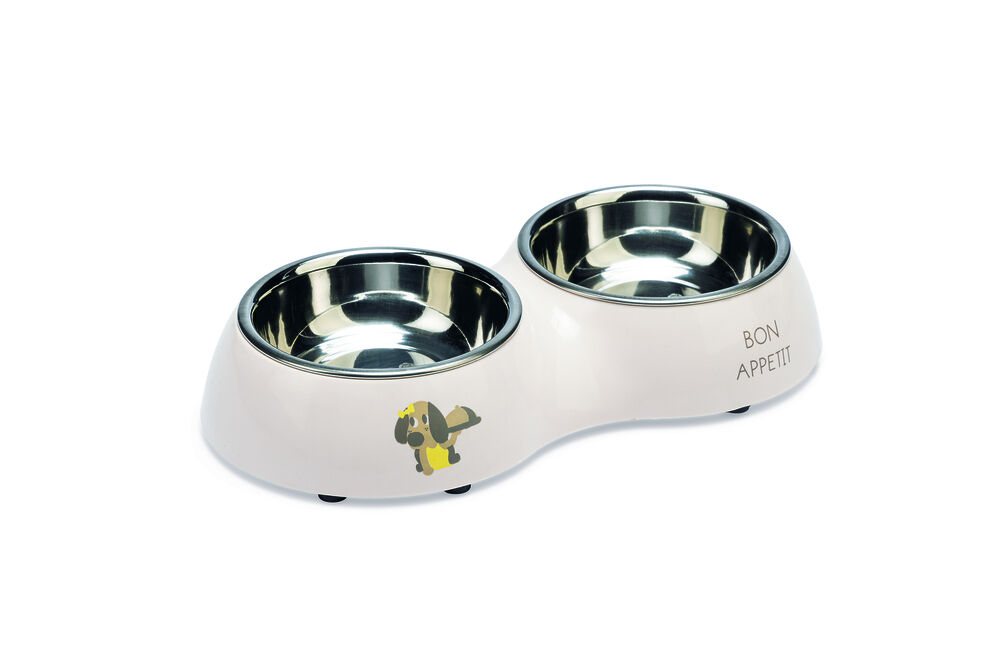 Beeztees Binky  Dinerset - Puppy Voer & Drinkbak - Roze - 27 cm