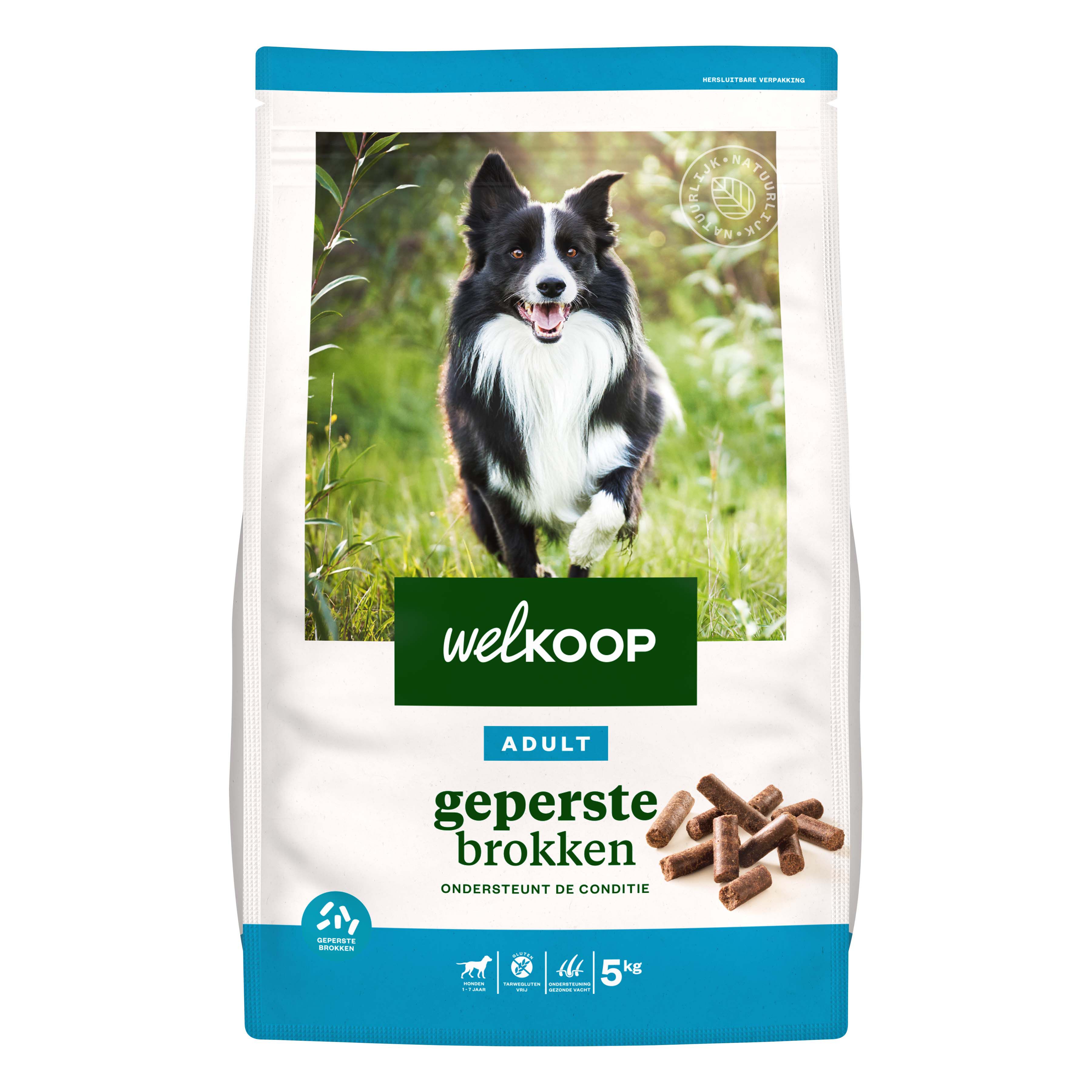 Welkoop Adult Geperste brokken - Hondenvoer - 5 Kilogram - kip Welkoop Adult Geperste brokken - Hondenvoer - 5 Kilogram - kip