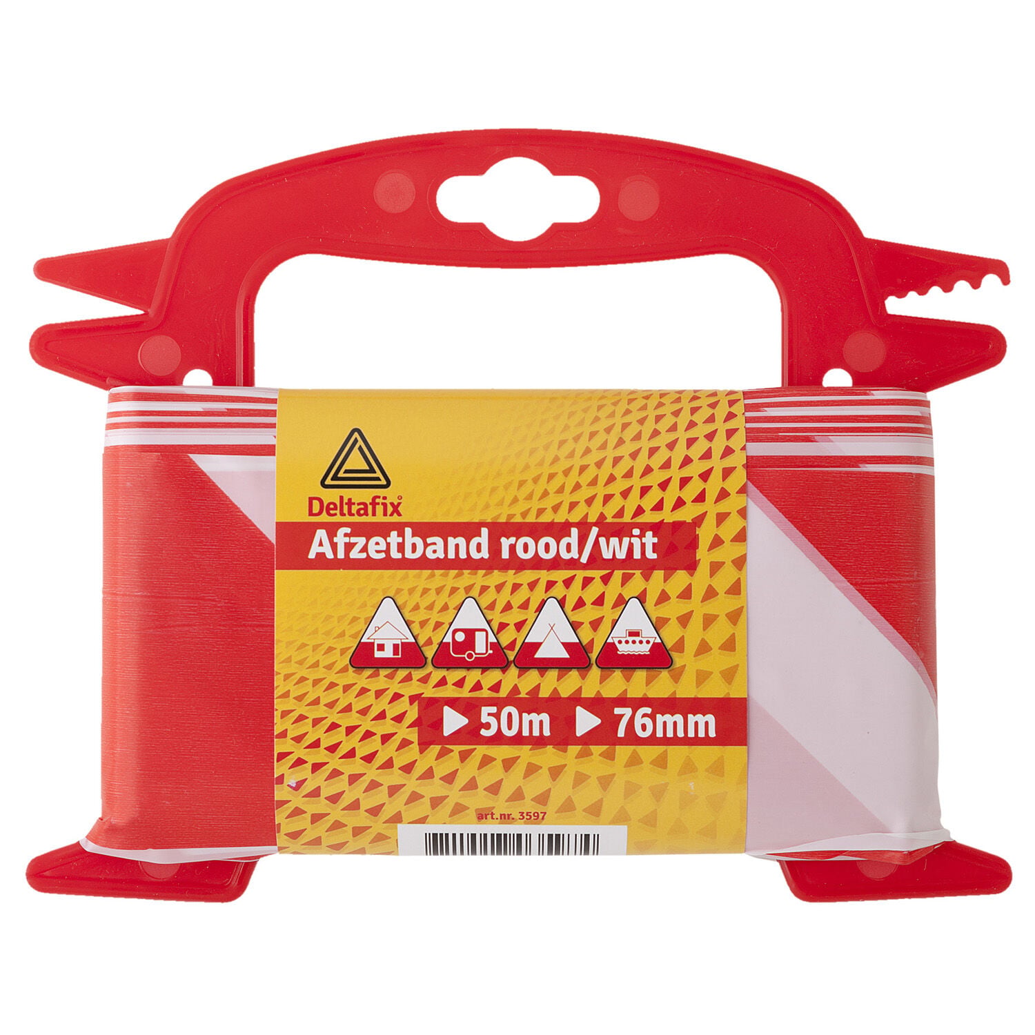 Deltafix rood-wit - Afzetlint