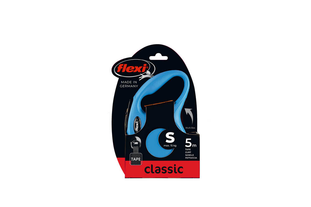 Flexi New Classic Band - Rollijn - Hondenriem - blauw - S - 500 cm