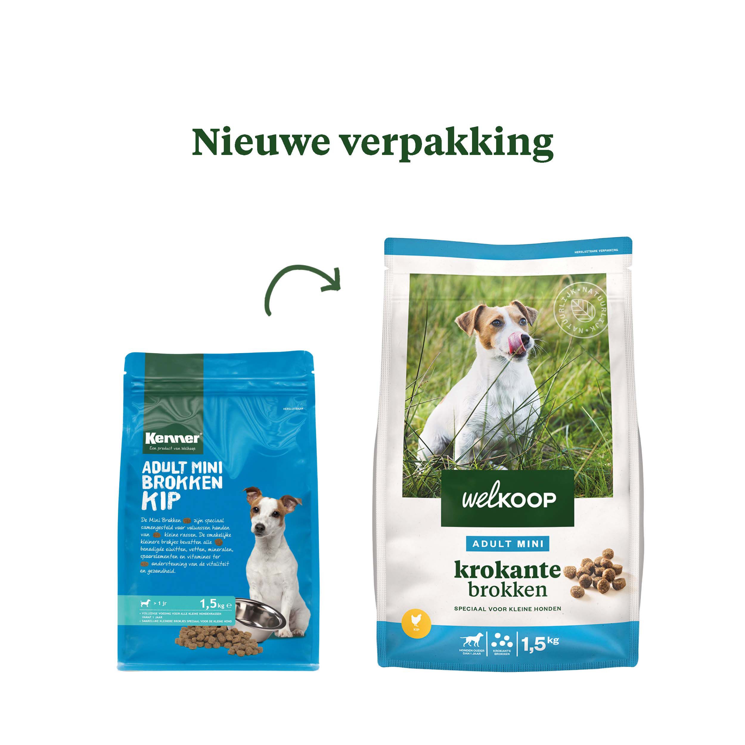 Welkoop Mini Krokante brokken - Hondenvoer - 1.5 Kilogram - kip