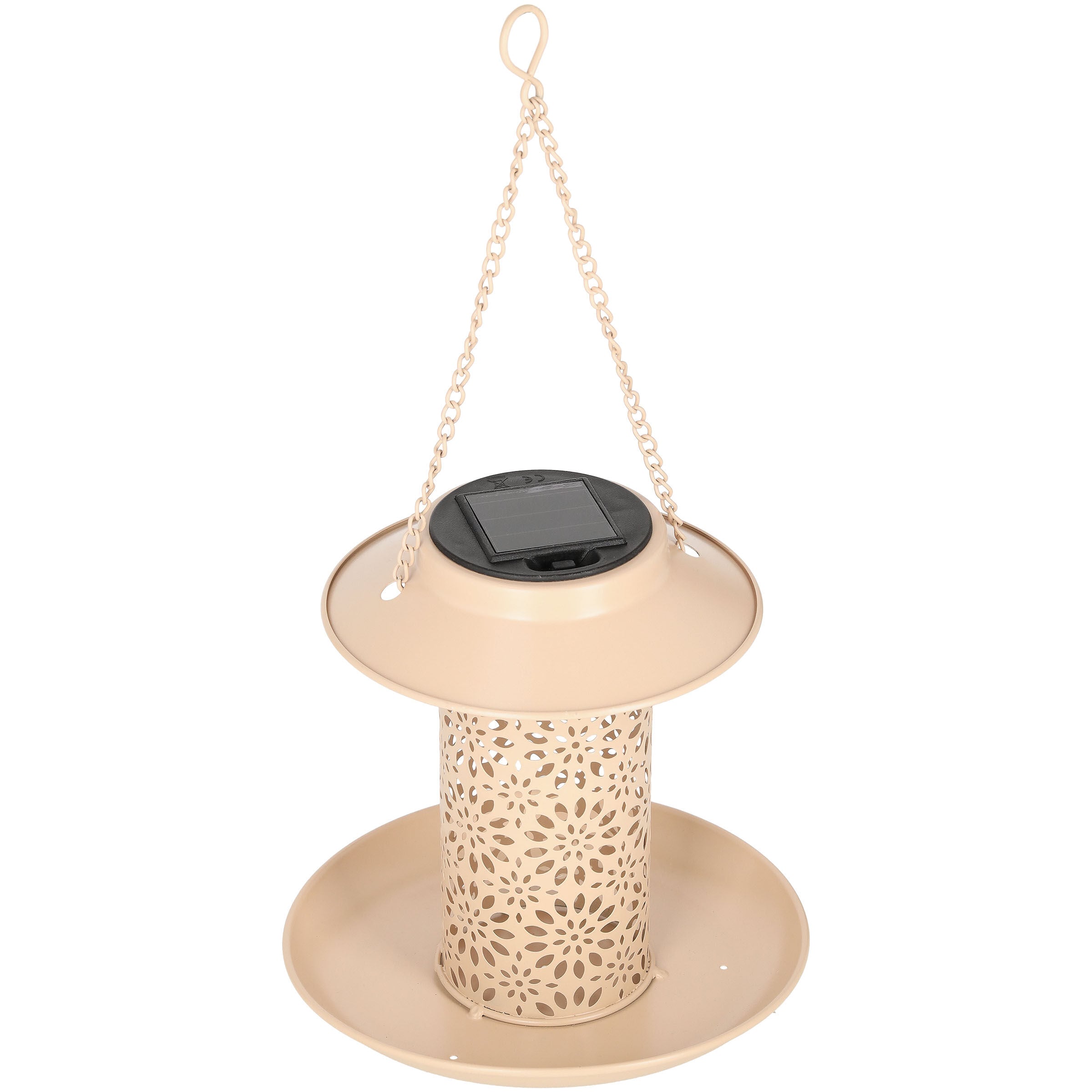 Luca Lighting Voederschaal met Solar verlichting  - Tuinvogels - 20x18x18 cm