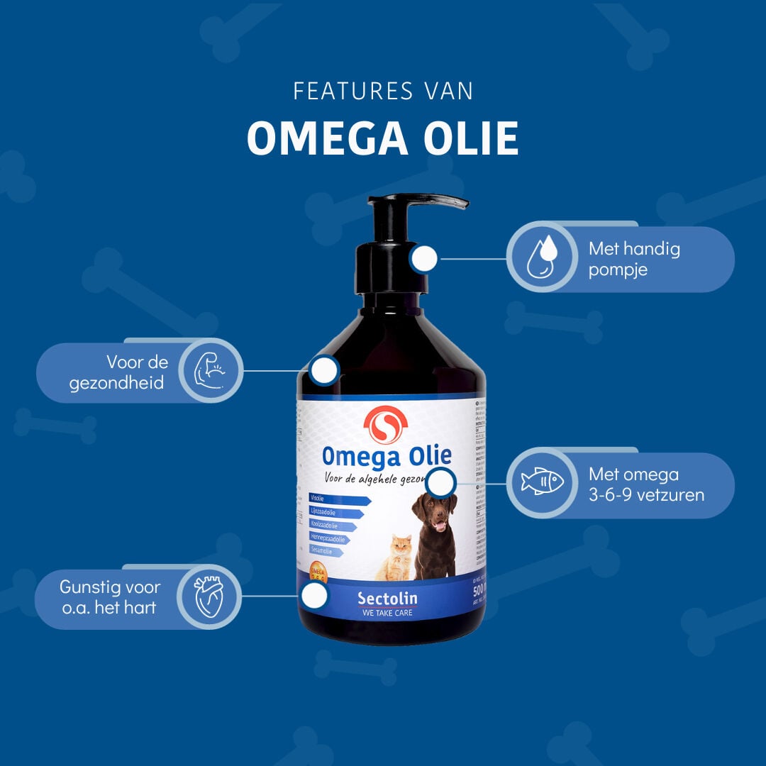Sectolin Omega Olie - Immuunsysteem Hond en Kat - 500 Milliliter