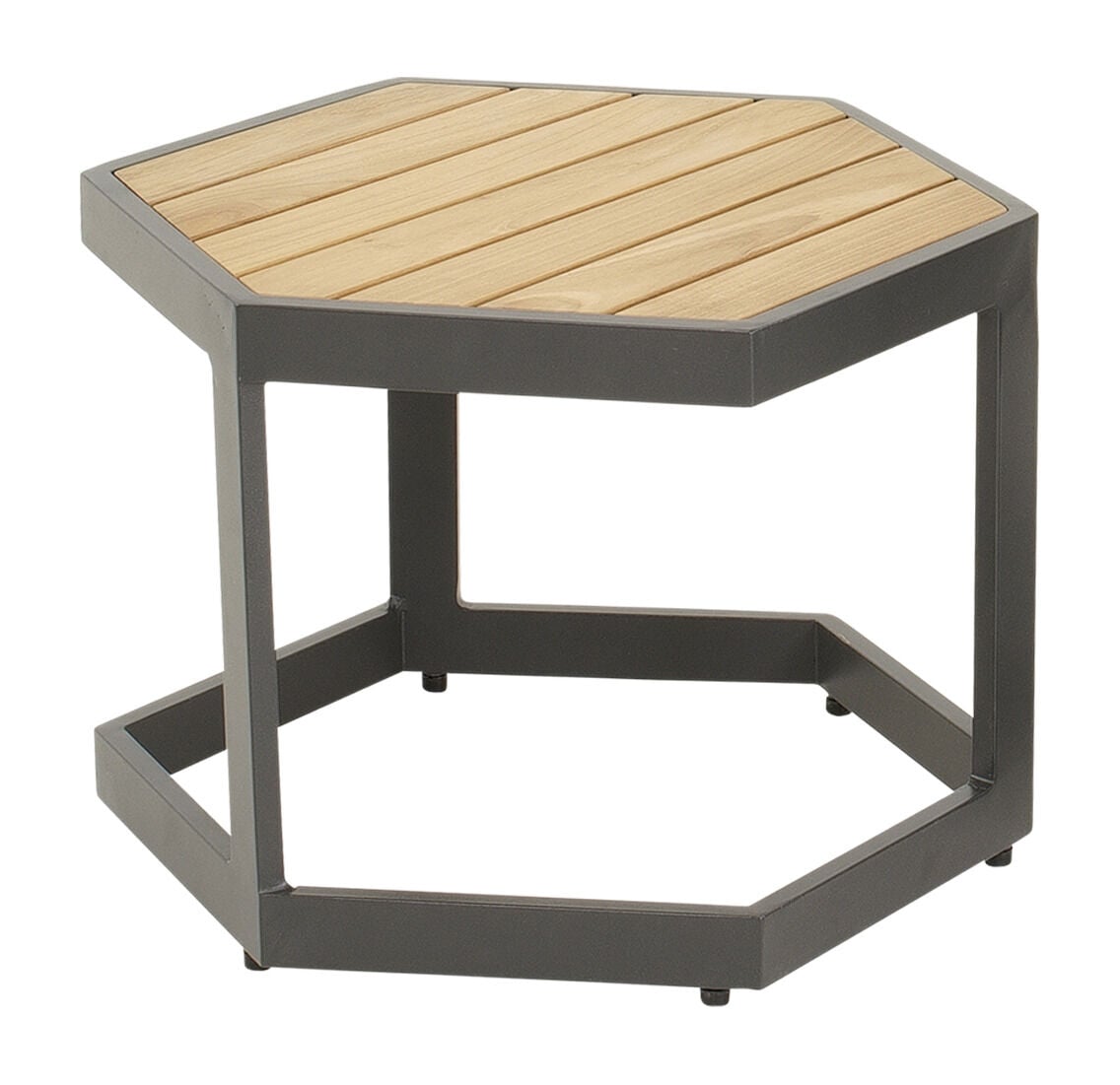 Lesli Living Esagono - Bijzettafel - Antraciet - 34x41.5x48 cm Lesli Living Esagono - Bijzettafel - Antraciet - 34x41.5x48 cm