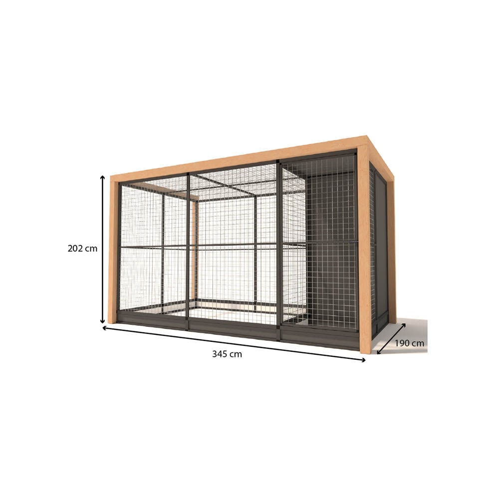 Glorenza Alfred - Kattenren - Antraciet - 202x190x345 cm