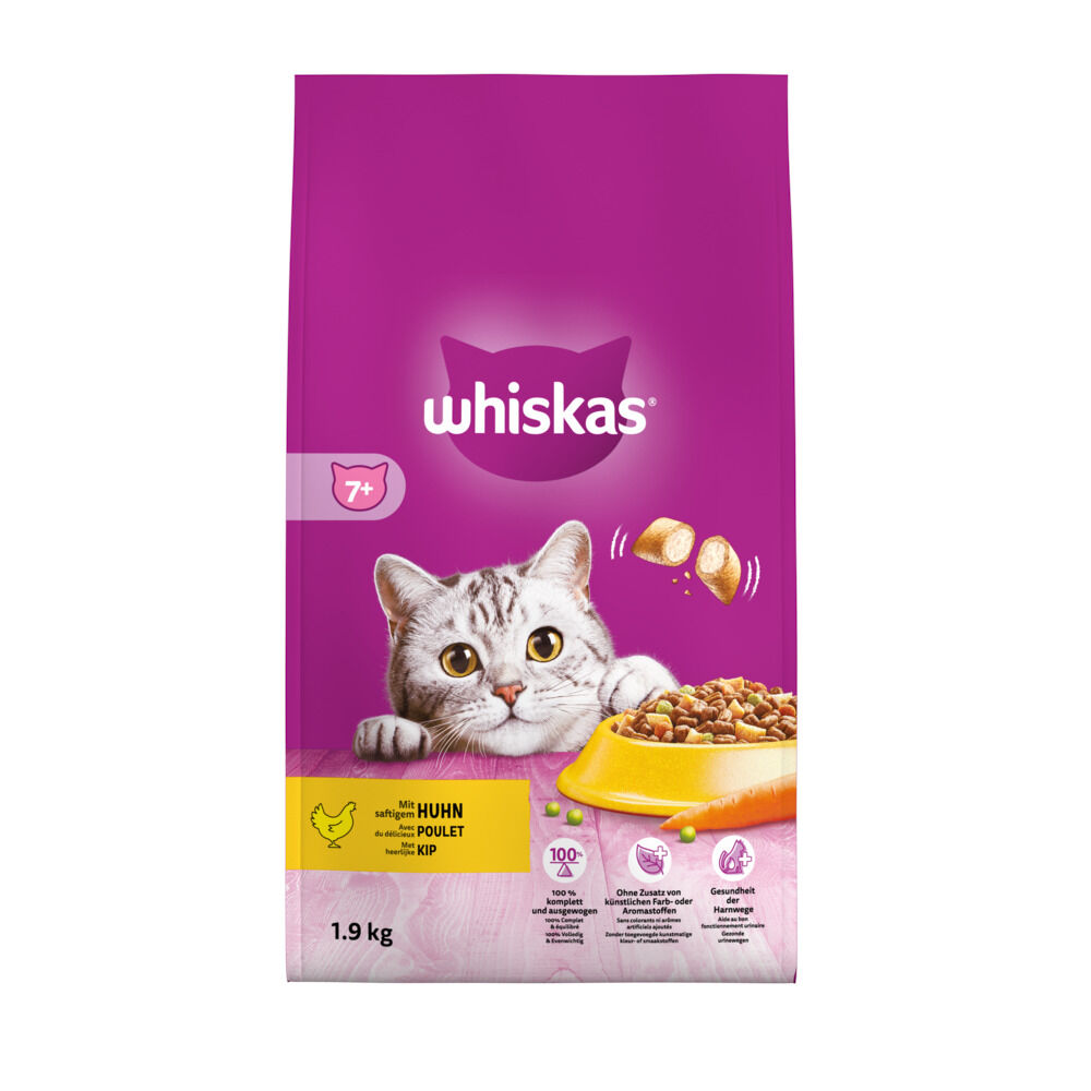 Whiskas 7+ Senior Droge Brokjes - Kattenvoer - 1.9 Kilogram - kip Whiskas 7+ Senior Droge Brokjes - Kattenvoer - 1.9 Kilogram - kip
