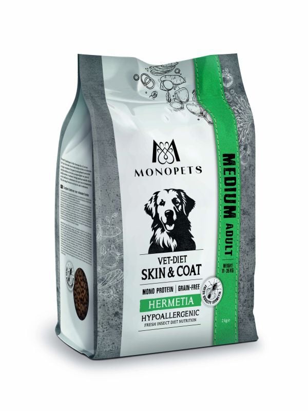 Monopets Medium Vet-Diet Hypoallergeen Monoprotein - Hondenvoer - 12 Kilogram - insecten