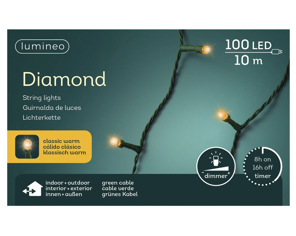 Lumineo - Diamantverlichting - 100 - Klassiek warm wit - 12.3 cm