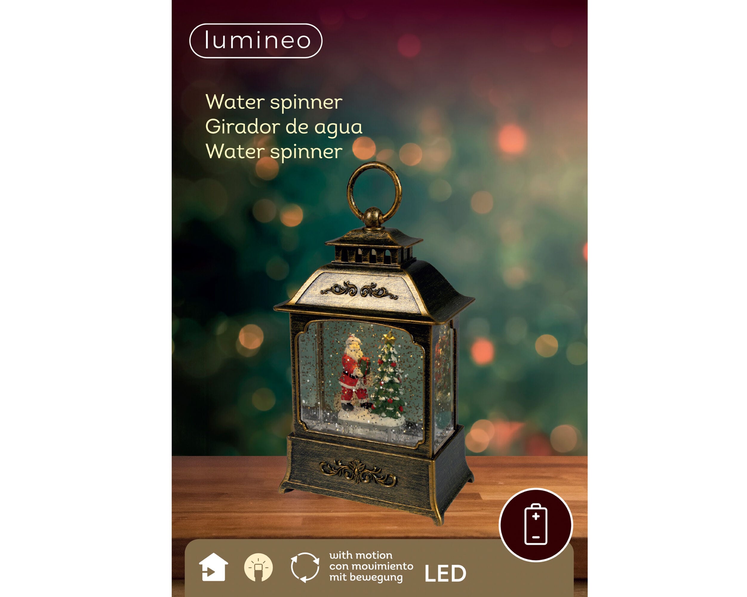 Lumineo LED Santa - Waterspinner - 1 - Warm wit