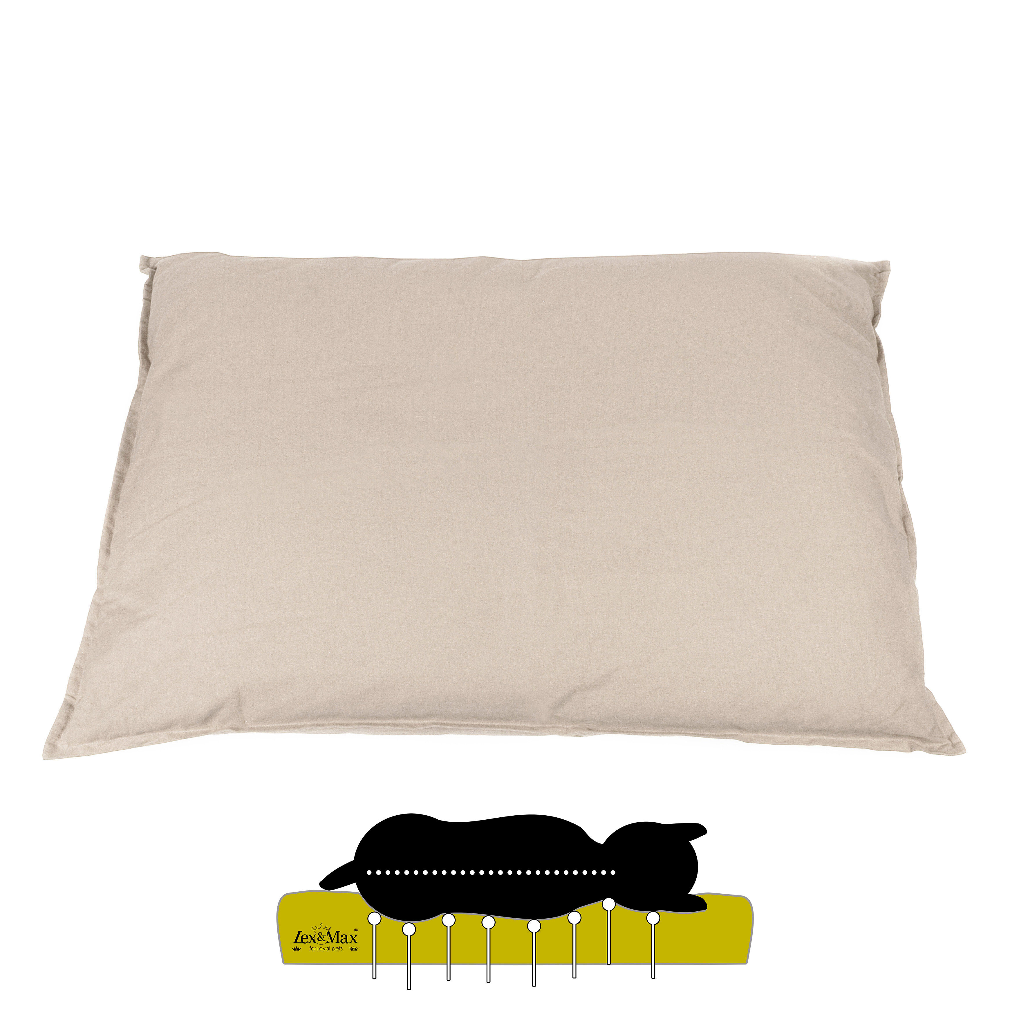 Lex & Max Tivoli - Orthopedisch Hondenkussen - Zand - 70x100x16 cm - L