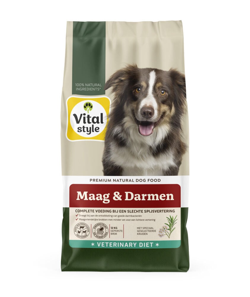 Vitalstyle Maag & Darmen - Hondenvoer - 12 Kilogram - rund, kip Vitalstyle Maag & Darmen - Hondenvoer - 12 Kilogram - rund, kip