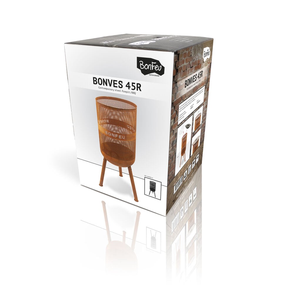 Bonfeu BonVes 45 - Vuurkorf - Rond - Roest - Staal - 45 cm
