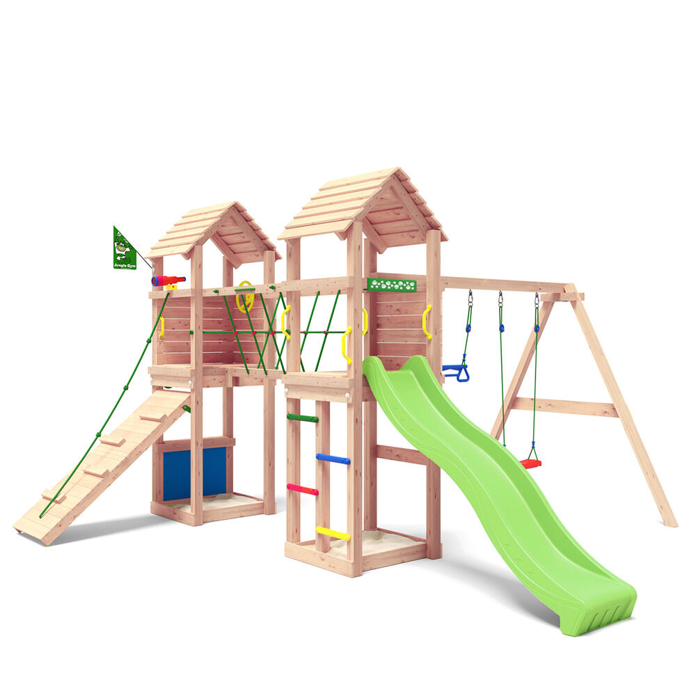 Jungle Gym Mandal Douglas - Speeltoestel - Licht groen - Douglas hout Jungle Gym Mandal Douglas - Speeltoestel - Licht groen - Douglas hout