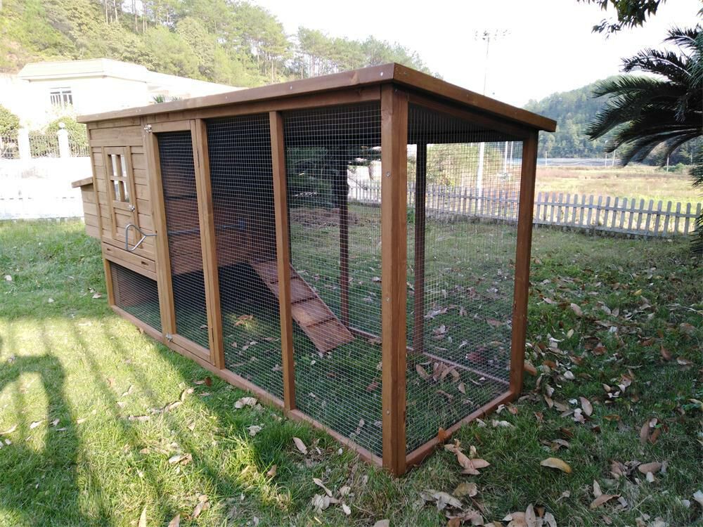 Rechthoek XL - Kippenhok met ren - Bruin - XL Rechthoek XL - Kippenhok met ren - Bruin - XL