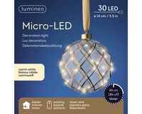 Lumineo LED Bal - Hanglamp - 30 - Wit - Warm wit