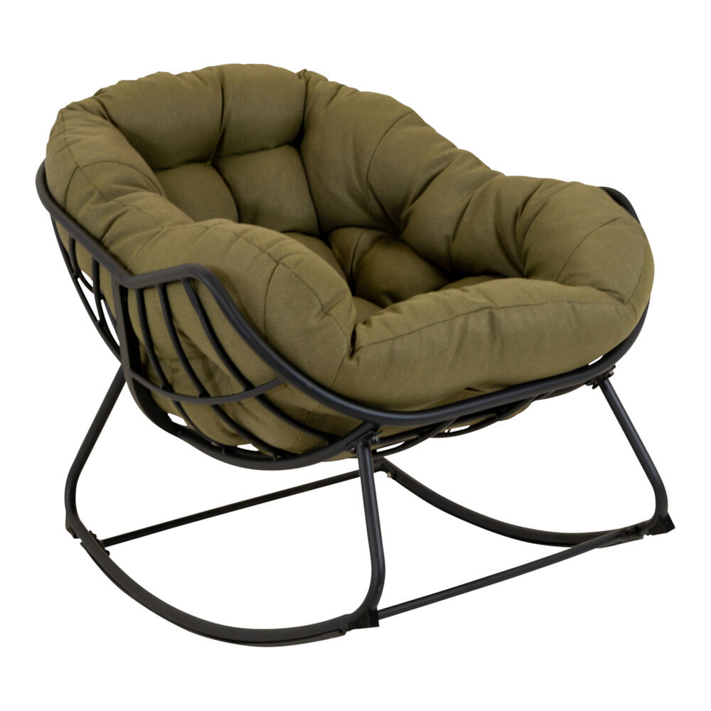 Lesli Living Cozy - Schommelstoelen - Groen - 1x117x97 cm Lesli Living Cozy - Schommelstoelen - Groen - 1x117x97 cm