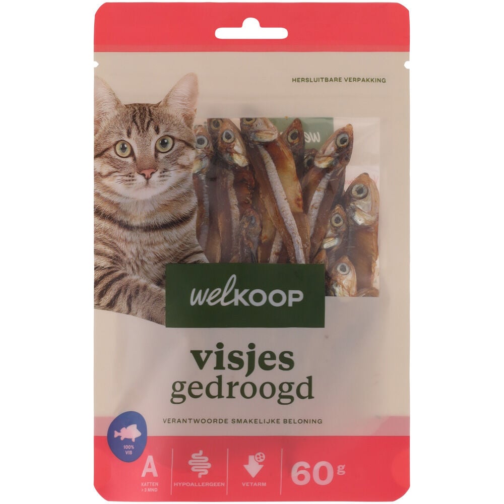 Welkoop Visjes gedroogd - Kattensnack - 60 Gram - vis
