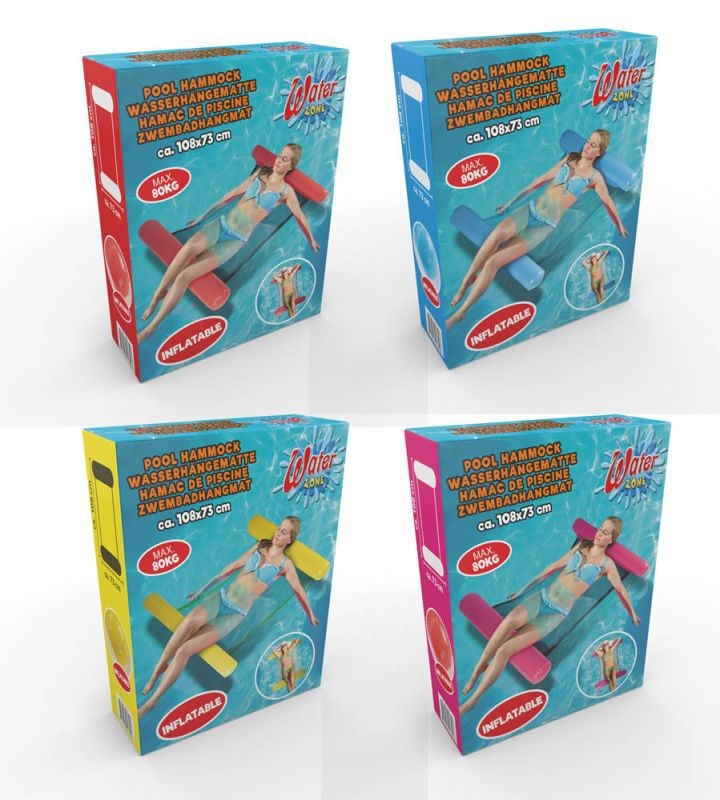 Waterzone - Zwembadhangmat opblaasbaar - Multi - 73x6x108 cm - 22 cm