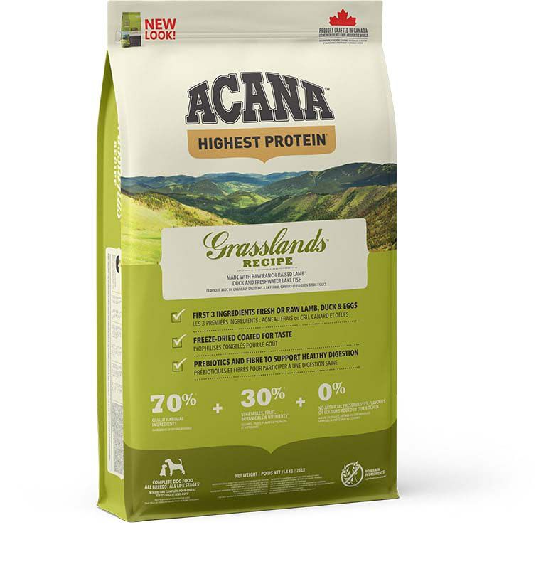 Acana Regionals Grasslands Dog Highest proteïn - Hondenvoer - 11.4 Kilogram - eend, lam Acana Regionals Grasslands Dog Highest proteïn - Hondenvoer - 11.4 Kilogram - eend, lam