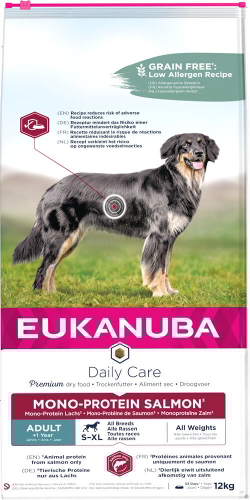 Eukanuba Daily Care Mono Protein  - Hondenvoer - 12 Kilogram - zalm