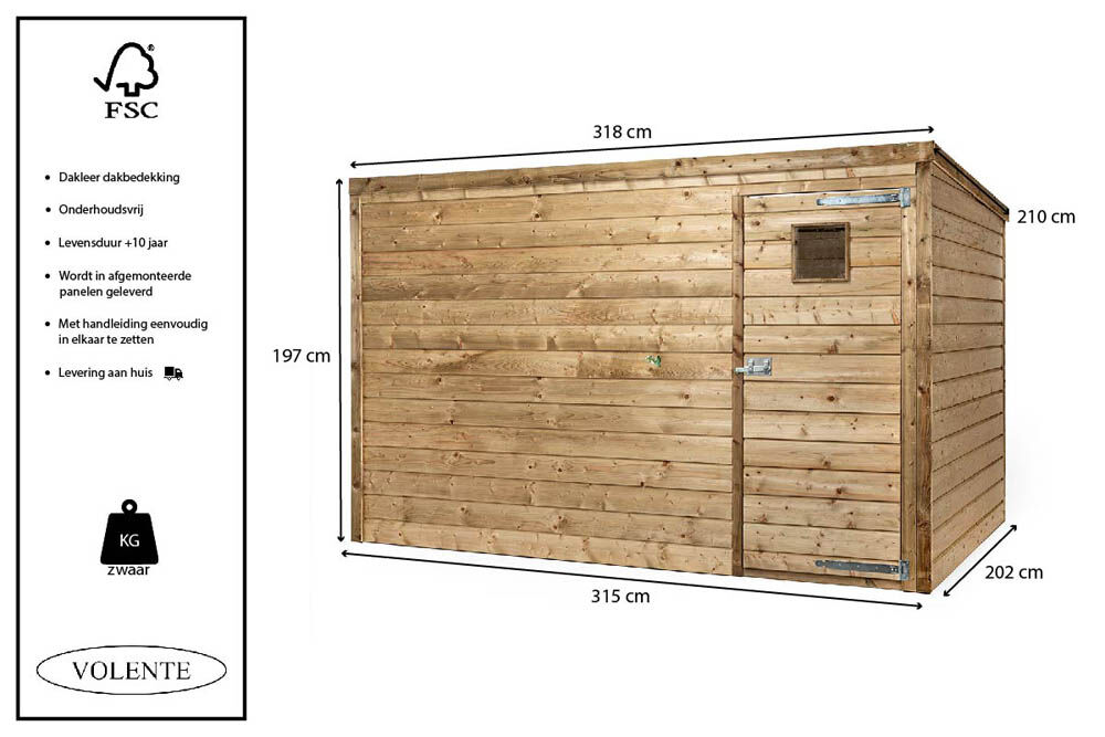Volente Lucas XL - Tuinberging - 197x210x318 cm