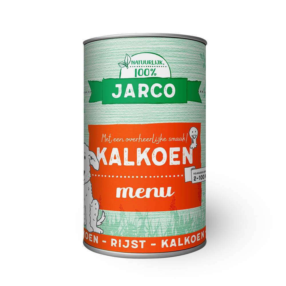 Jarco Dog Blik - Hondenvoer - 400 Gram - rijst, kalkoen Jarco Dog Blik - Hondenvoer - 400 Gram - rijst, kalkoen